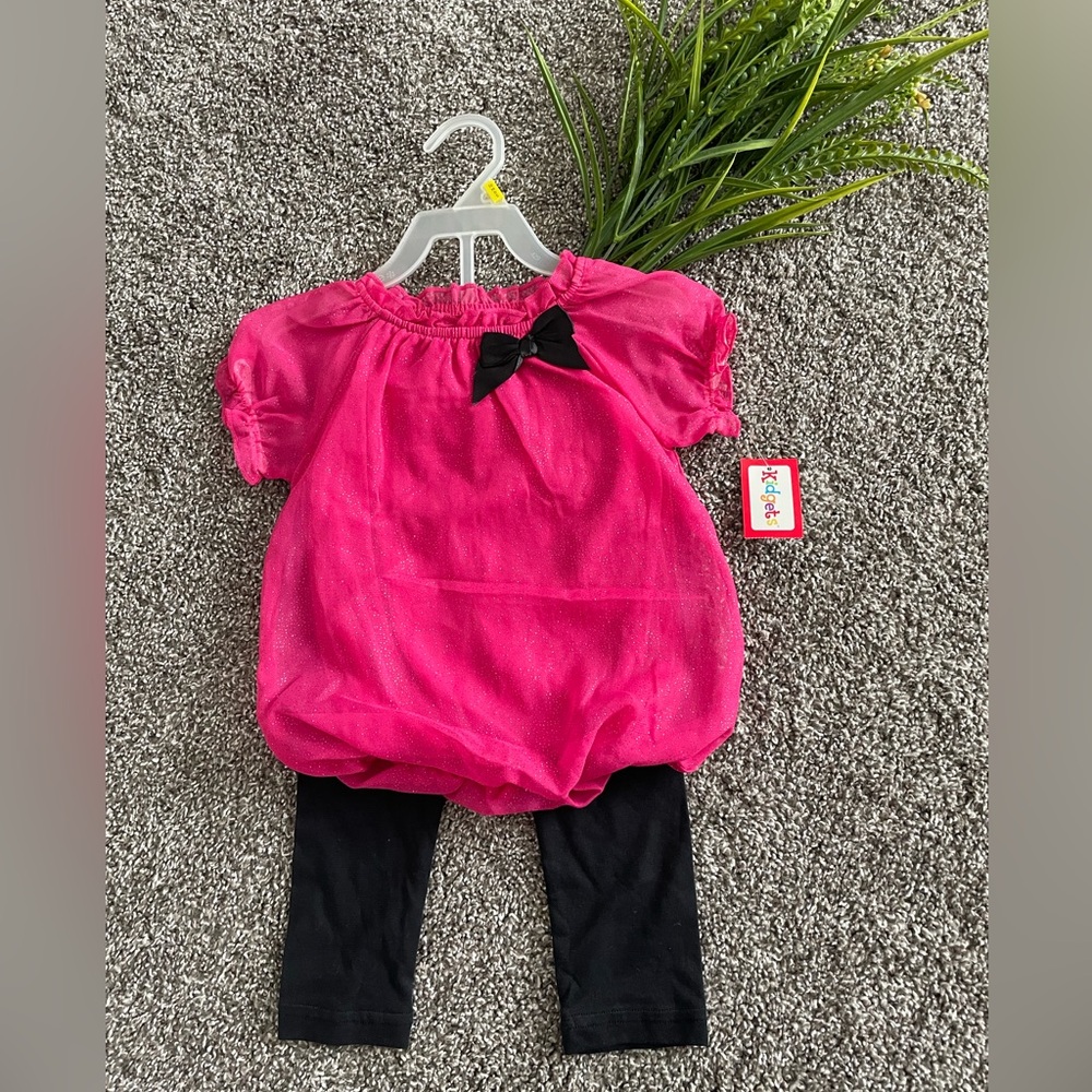 Kidgets | Toddler Pink and Black 2 Piece Set | 18 Mo
